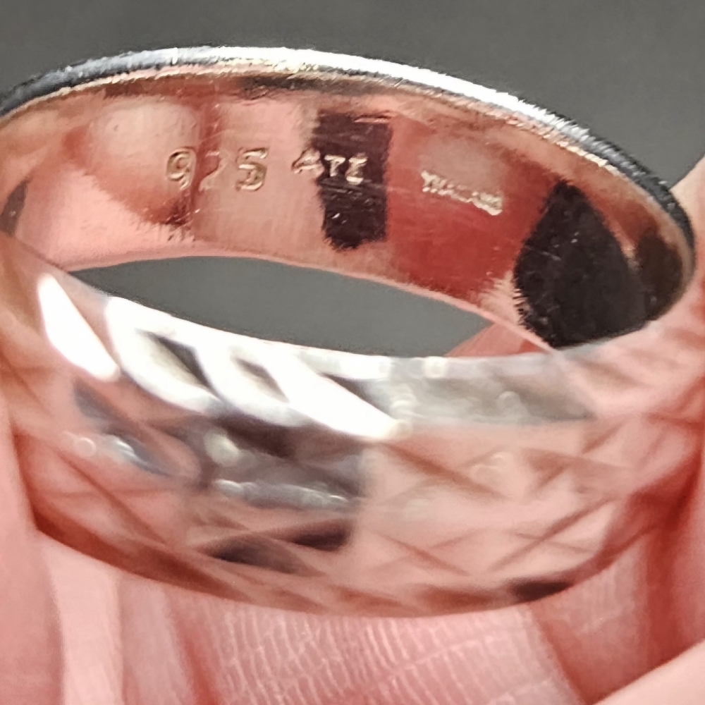 Vintage Sterling Silver Diamond-Cut Band Ring ATI Thailand Size 7 - Picture 6 of 6
